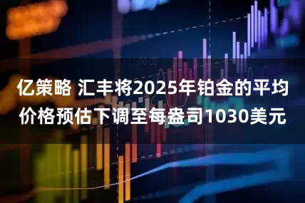 亿策略 汇丰将2025年铂金的平均价格预估下调至每盎司1030美元